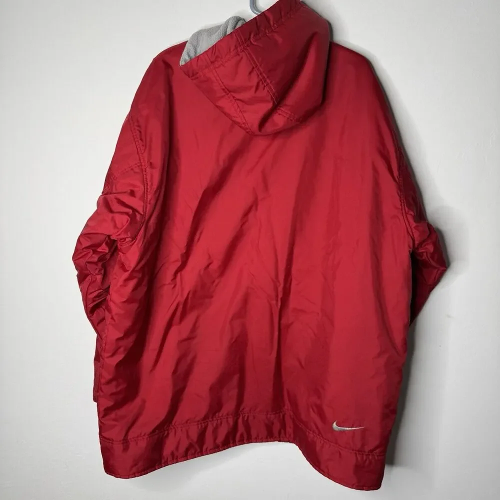 Mens Nike Sportswear Reversible Hood Coat Jacket Nylon Fleece‎ Red Size XL F1SID